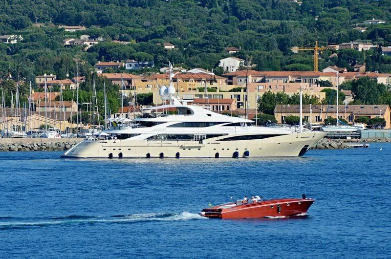 a boat is sailing in the water aboard KOLAHA Yacht for Sale