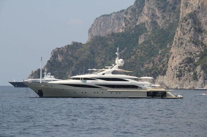 a yacht on the water aboard KOLAHA Yacht for Sale