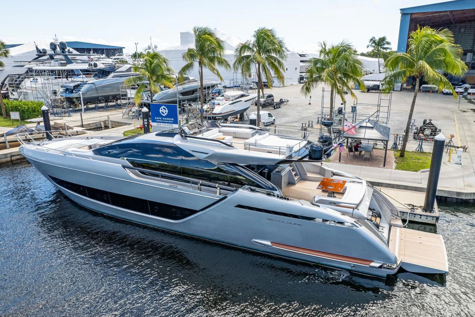 a boat docked at a pier aboard LISOLO Yacht for Sale