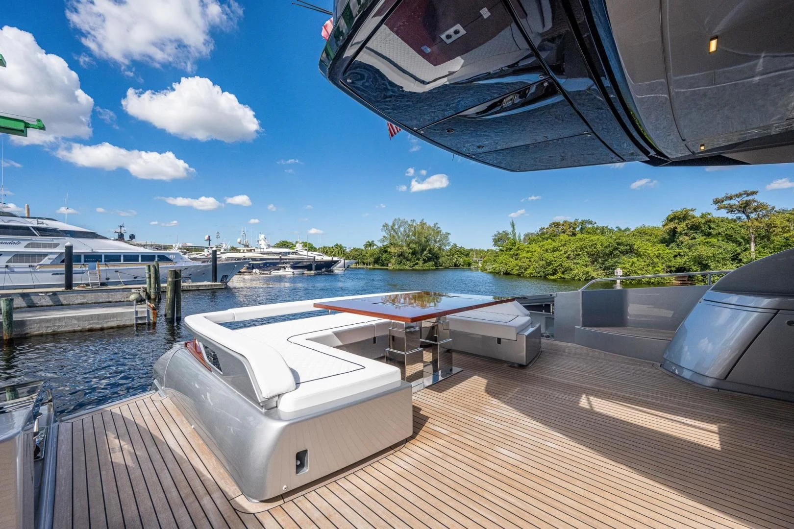 a boat on a deck aboard LISOLO Yacht for Sale
