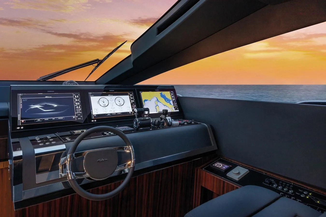 the inside of a car aboard LISOLO Yacht for Sale