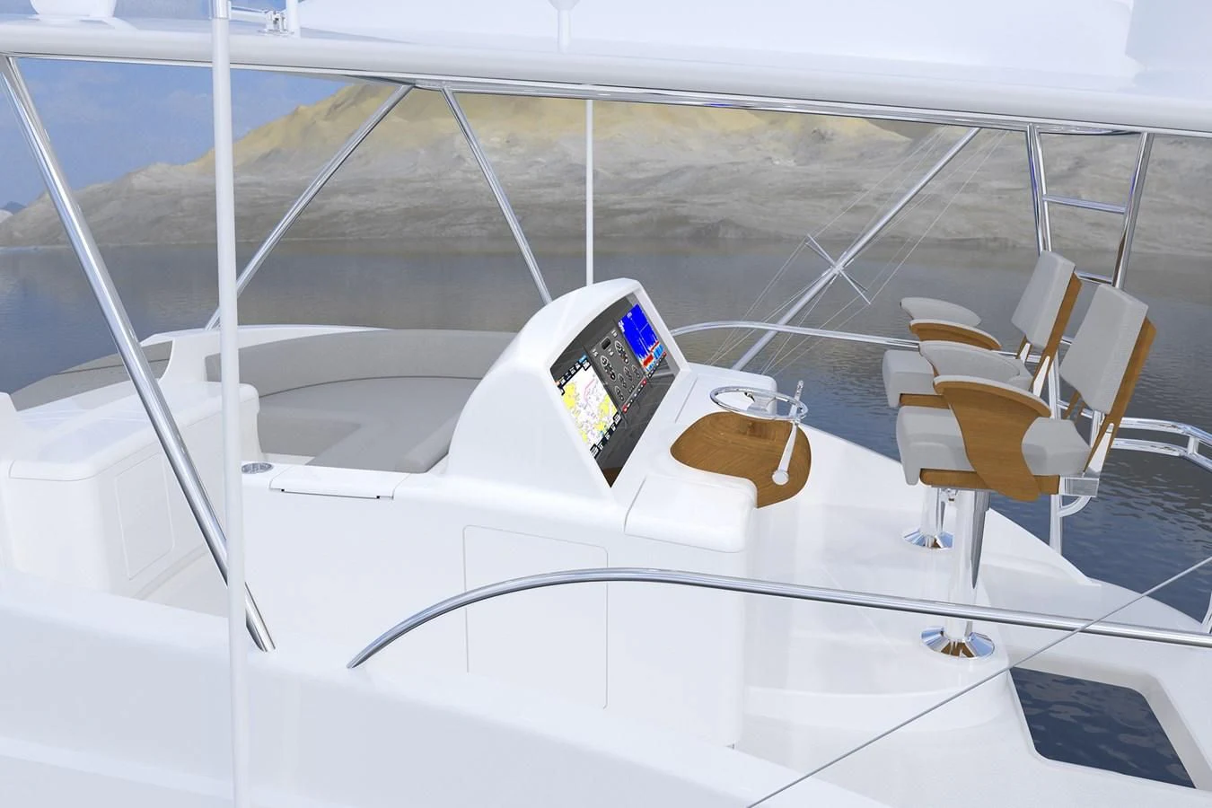 a tablet on a table aboard HEAVY ACTION Yacht for Sale