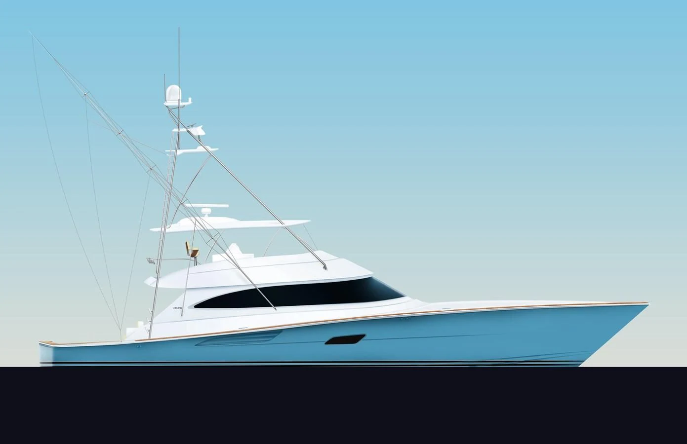 a white boat on a black surface aboard HEAVY ACTION Yacht for Sale
