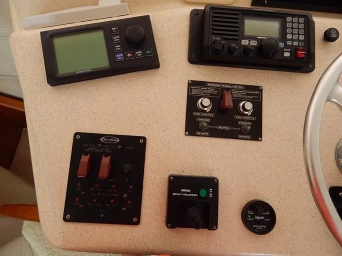 a group of electronic devices aboard ONE MORE TIME Yacht for Sale