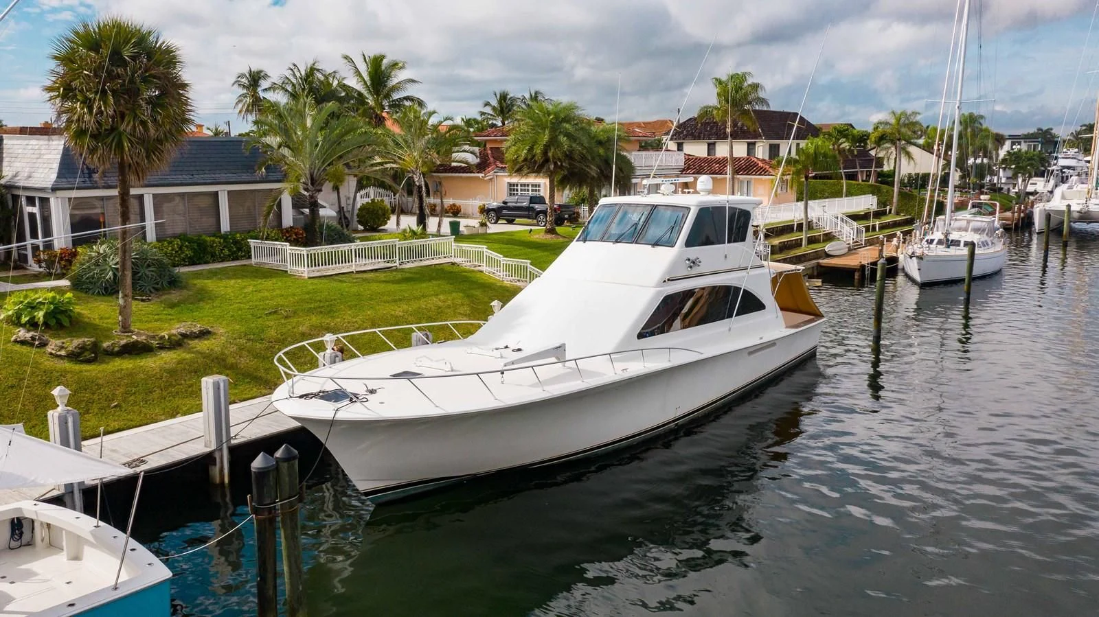 a boat docked at a pier aboard ONE MORE TIME Yacht for Sale