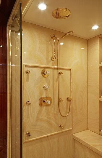 a shower with a glass door aboard FORWIN Yacht for Sale