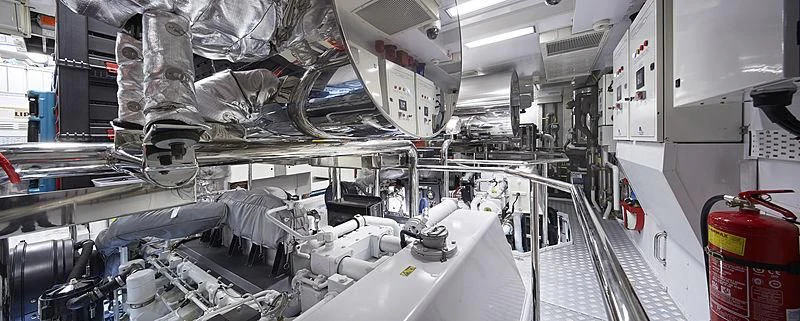 a large room with machinery aboard FORWIN Yacht for Sale