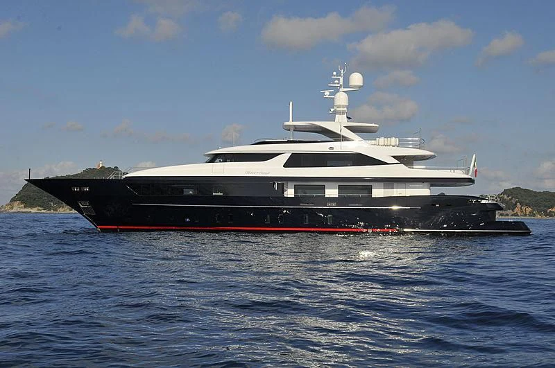 a large ship in the water aboard FORWIN Yacht for Sale