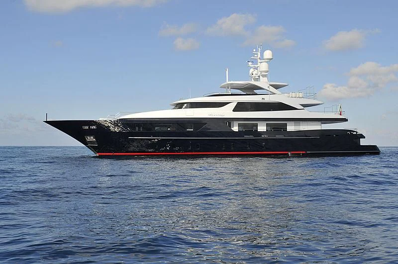 a large ship in the water aboard FORWIN Yacht for Sale