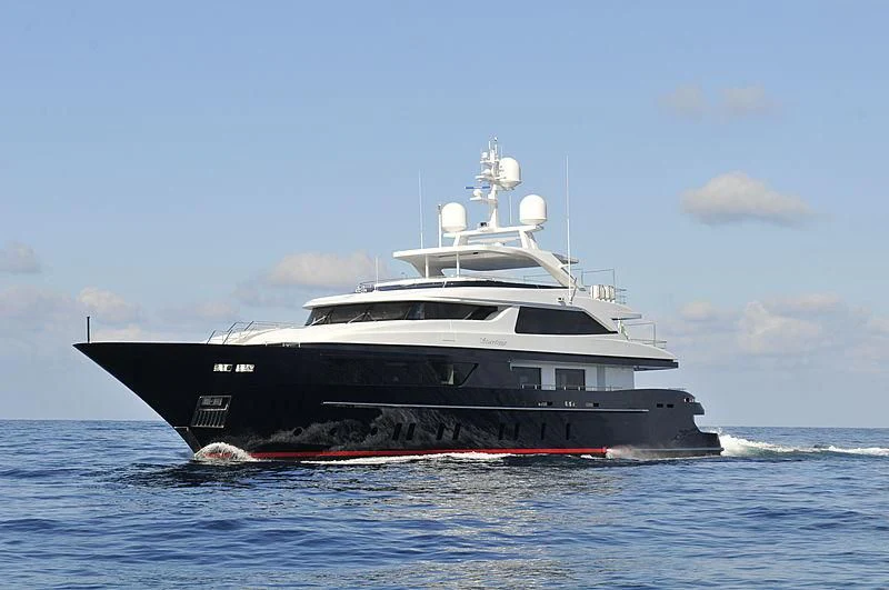 a large ship in the water aboard FORWIN Yacht for Sale
