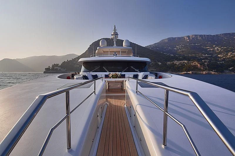 a large ship on a body of water aboard FORWIN Yacht for Sale