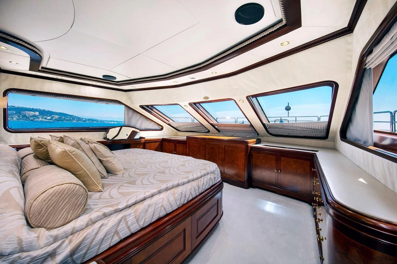 a room with a bed and a laptop on the bed aboard NEW STAR Yacht for Charter