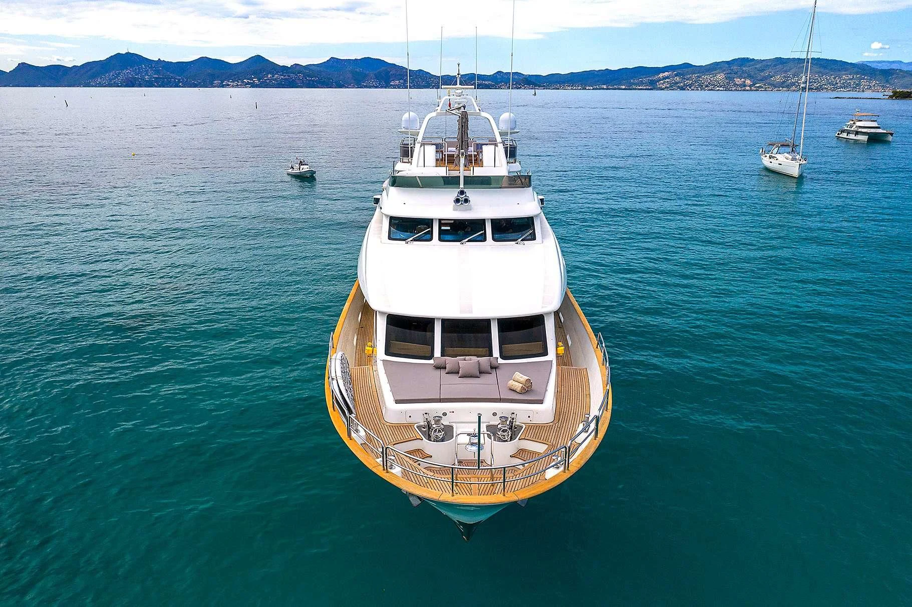 a boat in the water aboard NEW STAR Yacht for Charter