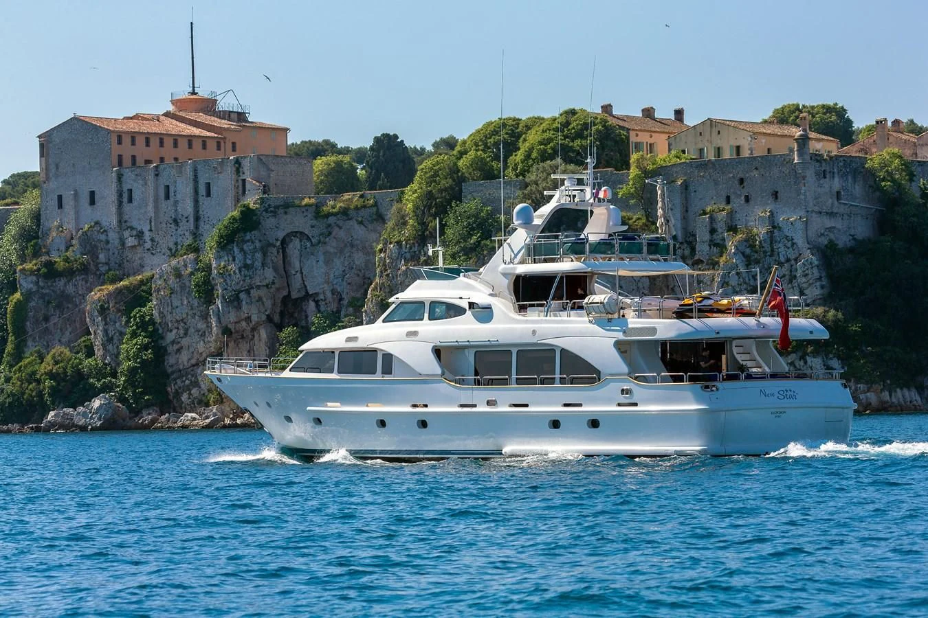 a boat on the water aboard NEW STAR Yacht for Charter
