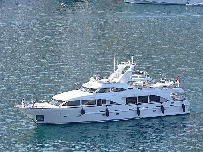 a white boat in the water aboard NEW STAR Yacht for Charter
