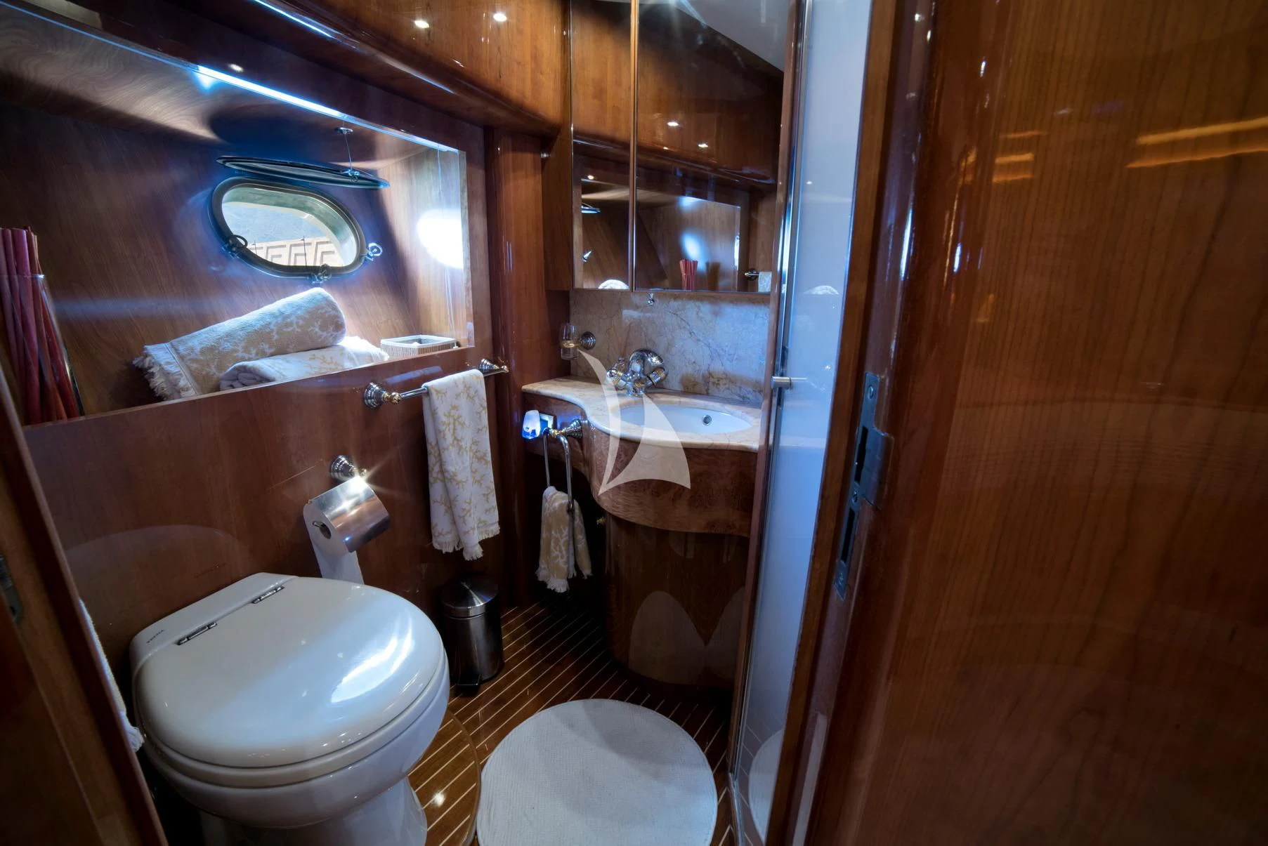 a bathroom with a toilet and sink aboard D'ARISTOTELIS Yacht for Sale