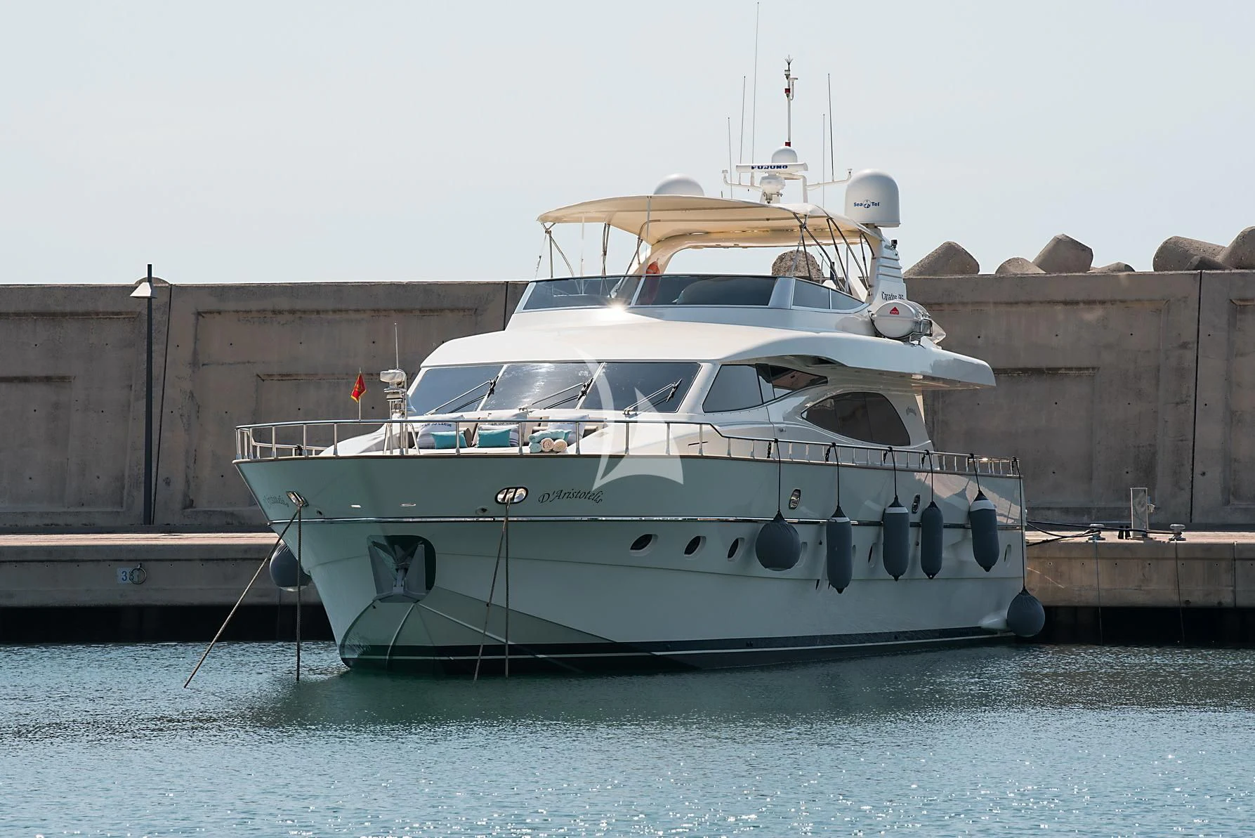 a large white boat sits in the water aboard D'ARISTOTELIS Yacht for Sale
