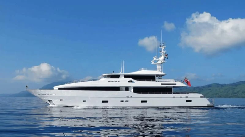 a white yacht in the water aboard MASTEKA 2 Yacht for Charter