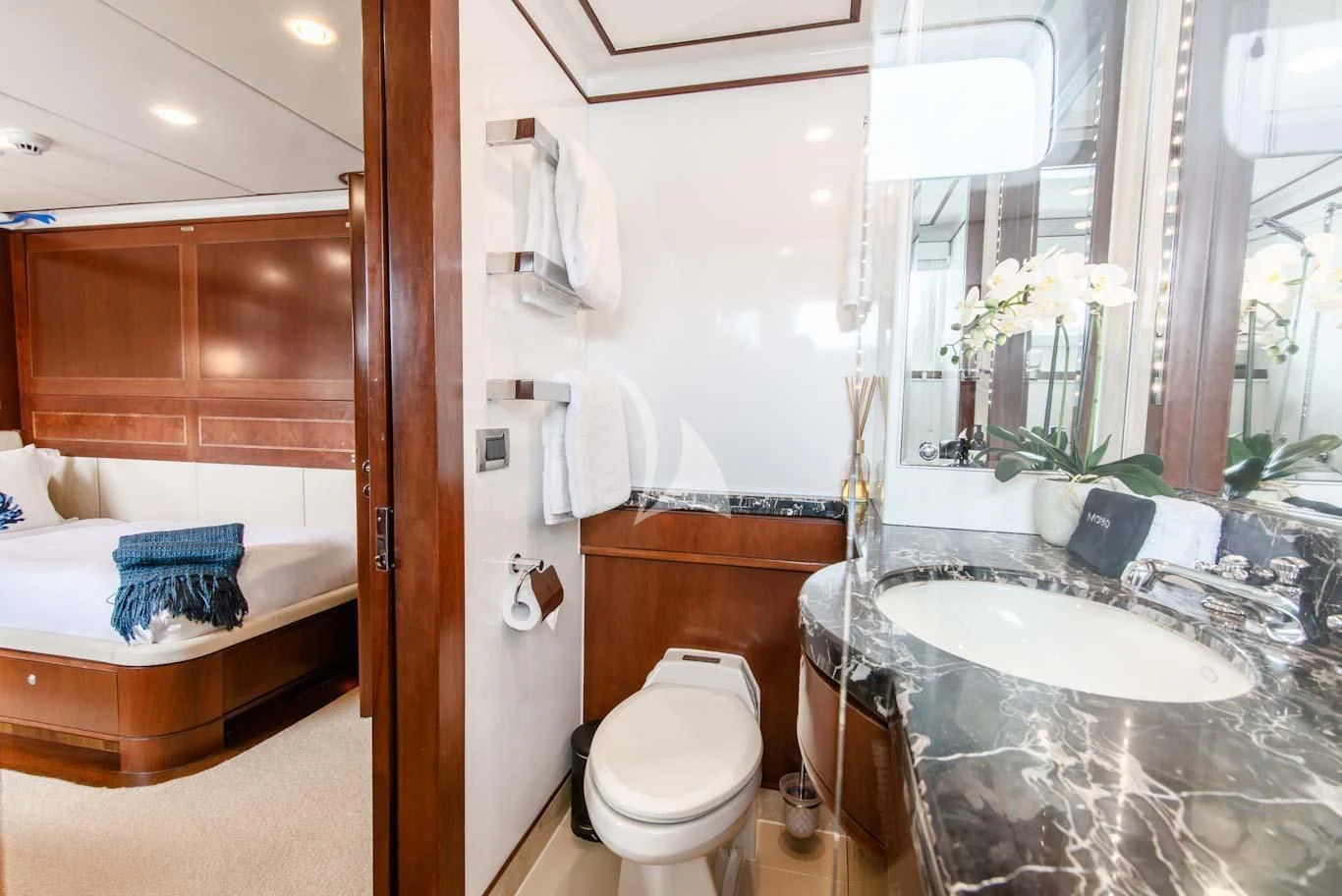 a bathroom with a sink toilet and a bathtub aboard MASTEKA 2 Yacht for Charter