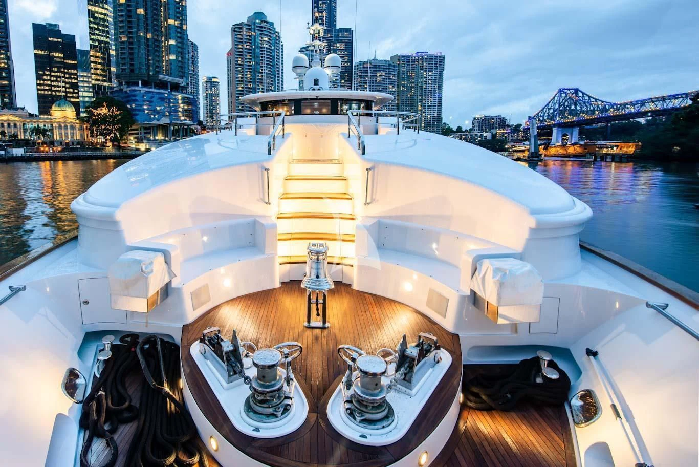 a large ship in a harbor aboard MASTEKA 2 Yacht for Charter