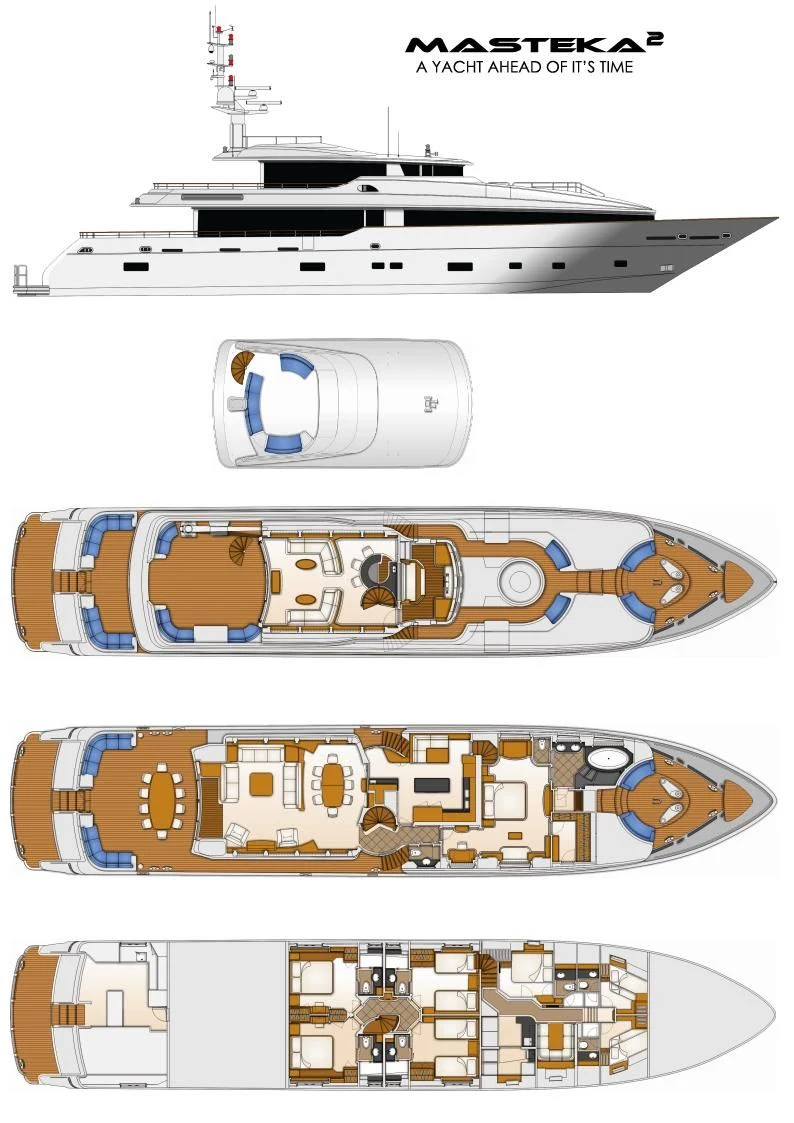 diagram, engineering drawing aboard MASTEKA 2 Yacht for Charter