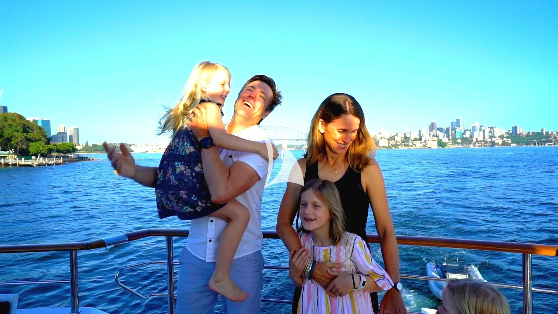 a group of women posing for a photo on a boat aboard MASTEKA 2 Yacht for Charter