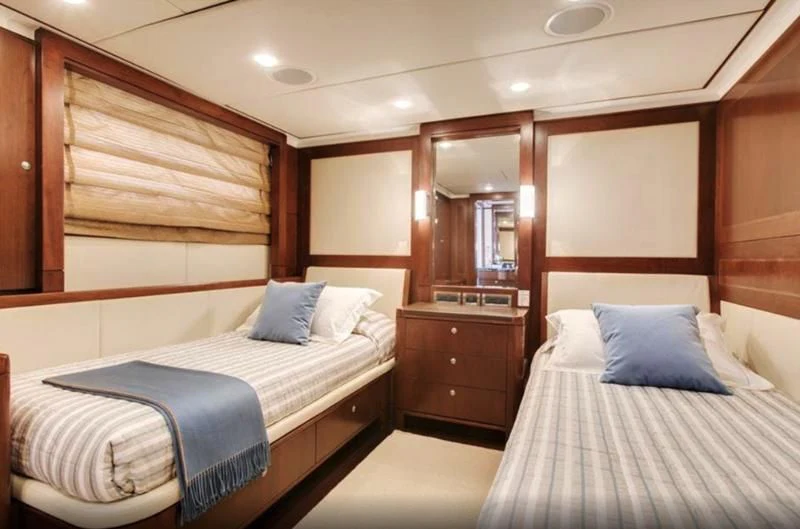 a room with two beds aboard MASTEKA 2 Yacht for Charter
