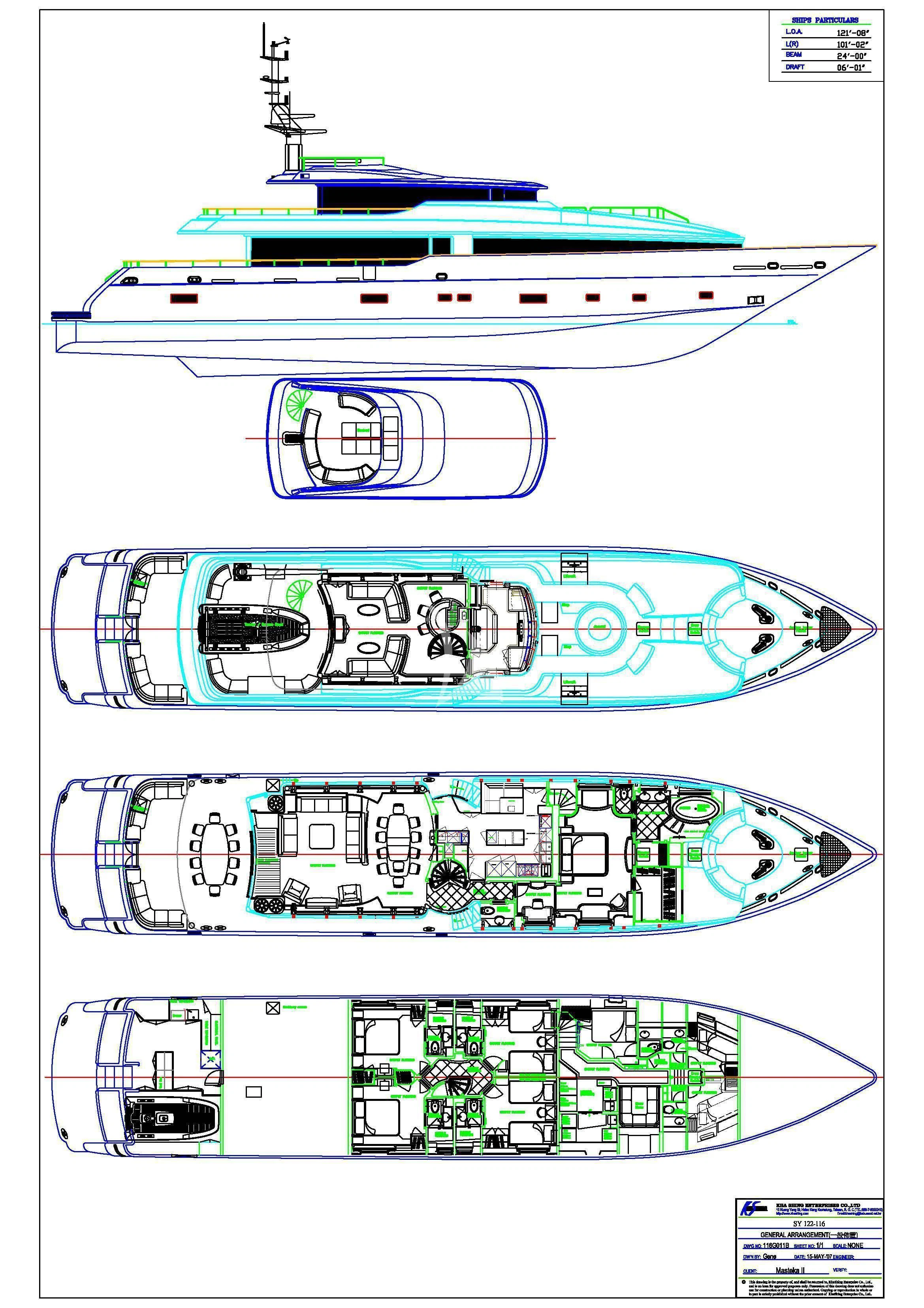 diagram, engineering drawing aboard MASTEKA 2 Yacht for Charter