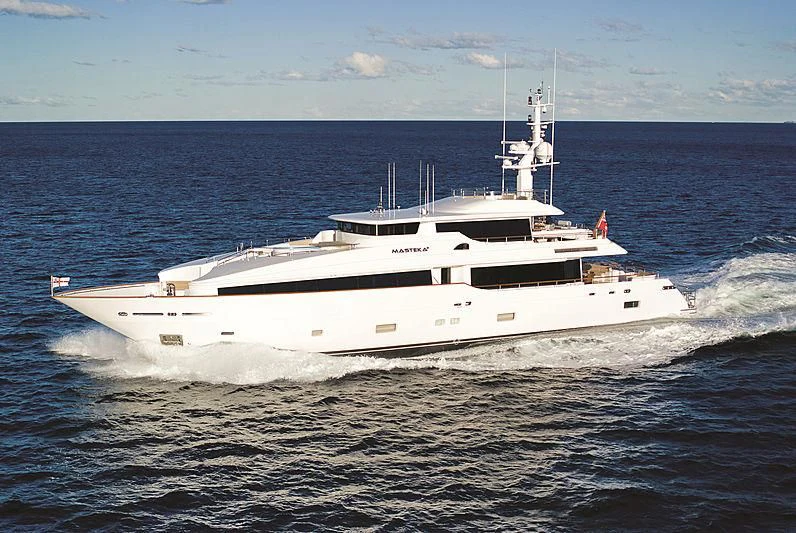 a white yacht on the water aboard MASTEKA 2 Yacht for Charter