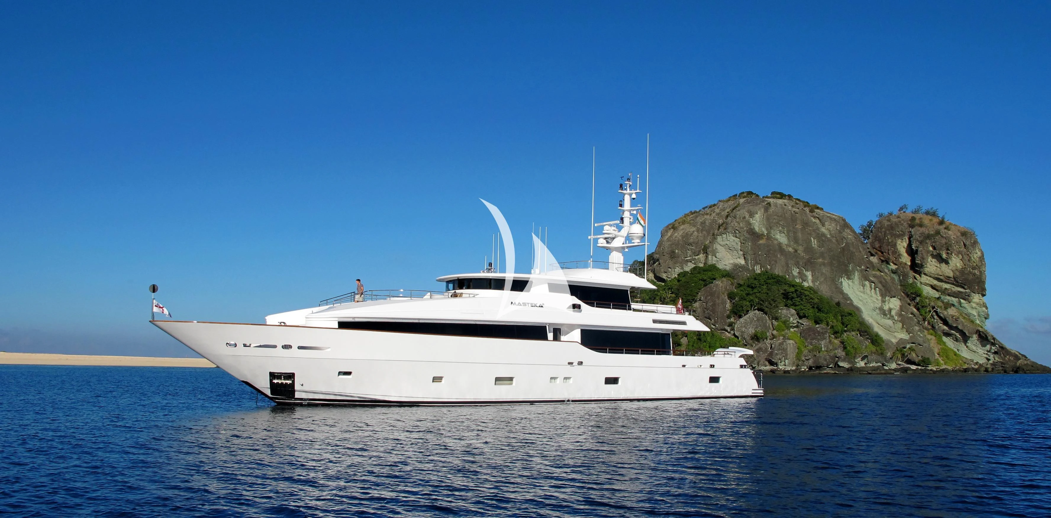 a white yacht on the water aboard MASTEKA 2 Yacht for Charter