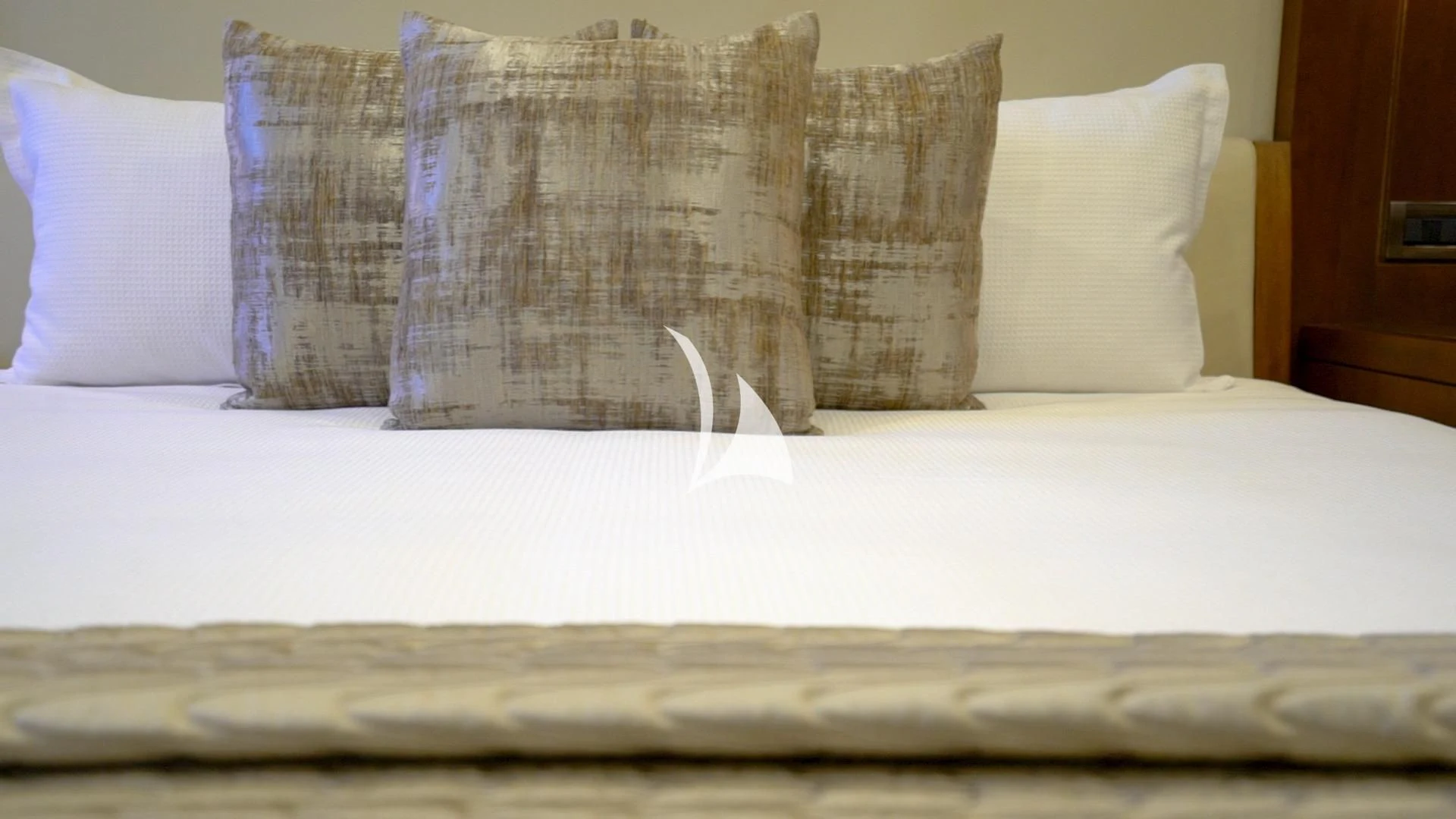 pillows on a bed aboard MASTEKA 2 Yacht for Charter