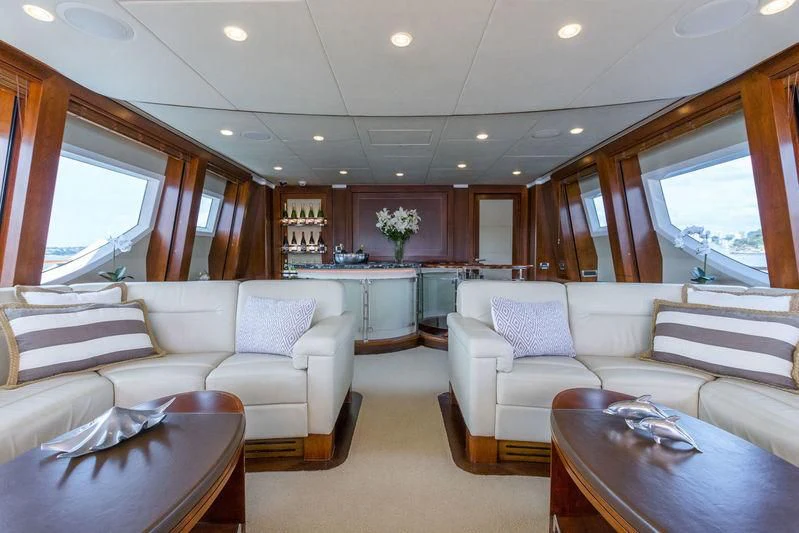 a living room with a couch and a table aboard MASTEKA 2 Yacht for Charter