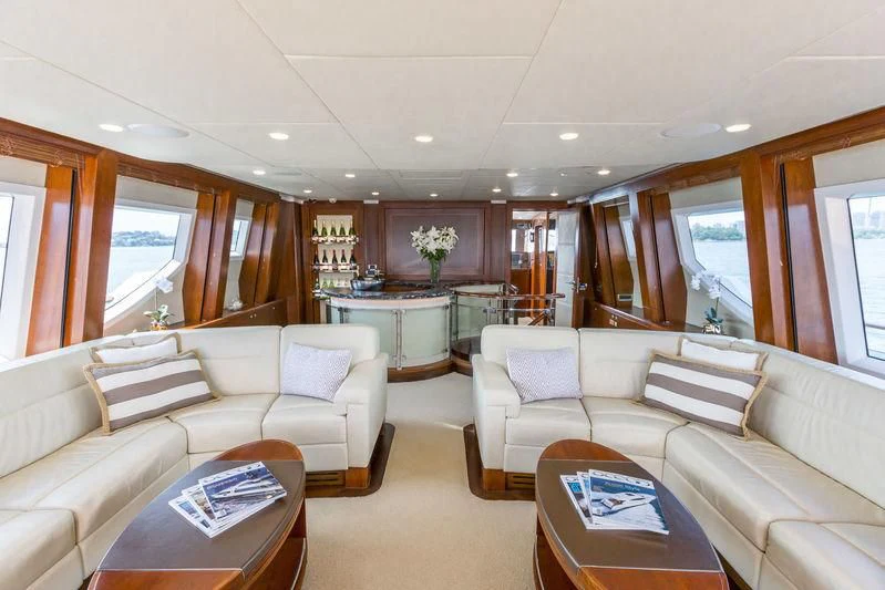 a living room with a couch and a table aboard MASTEKA 2 Yacht for Charter