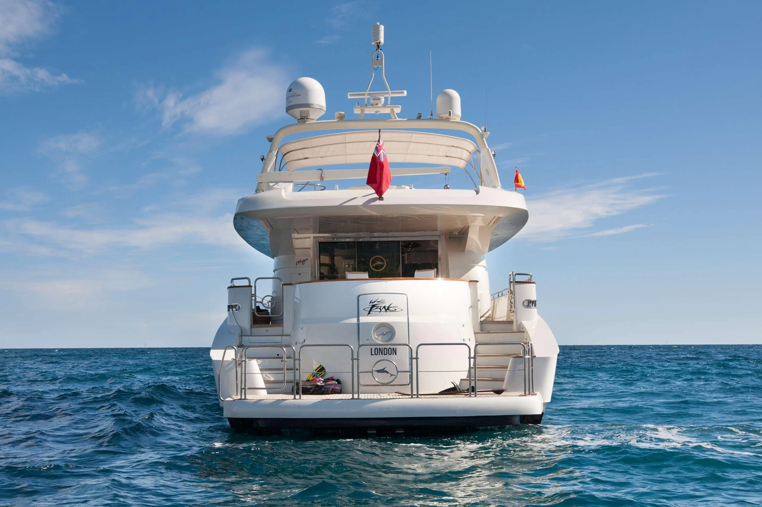 a boat in the water aboard WHITE FANG Yacht for Sale