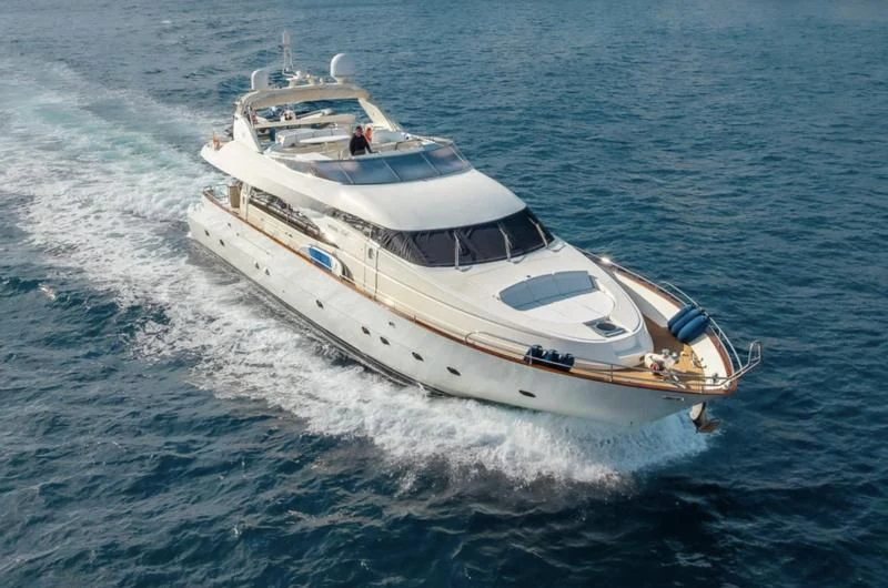 a boat on the water aboard WHITE FANG Yacht for Sale