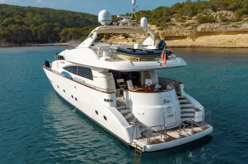a boat on the water aboard WHITE FANG Yacht for Sale