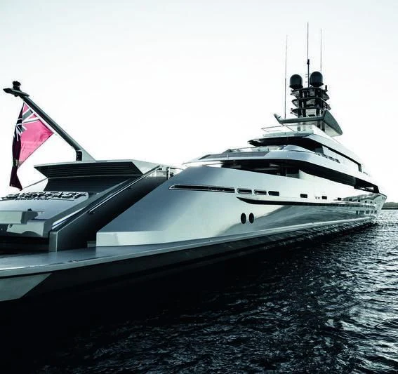 a large white yacht aboard SILVER FAST Yacht for Sale