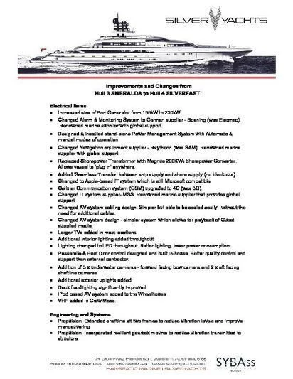 text aboard SILVER FAST Yacht for Sale