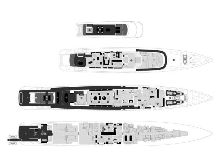diagram, engineering drawing aboard SILVER FAST Yacht for Sale