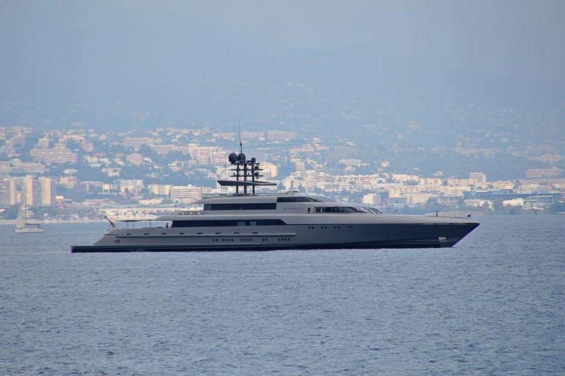 a large ship in the water aboard SILVER FAST Yacht for Sale
