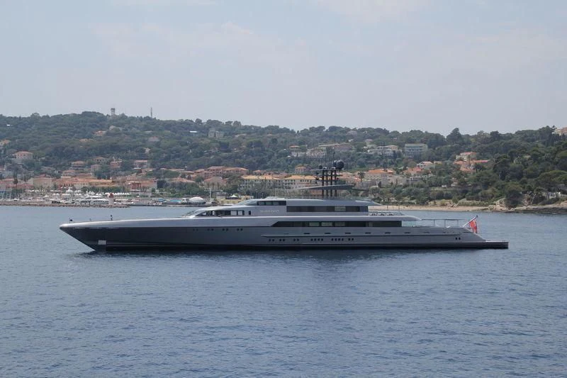 a large ship in the water aboard SILVER FAST Yacht for Sale