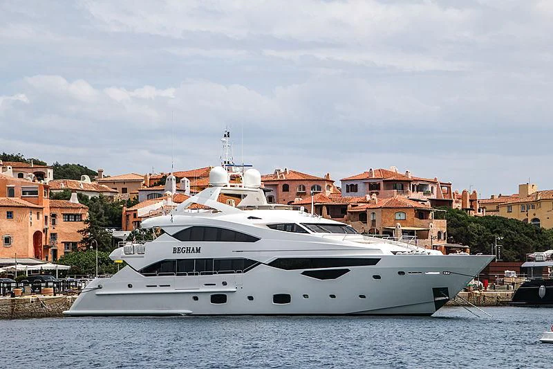 a yacht in the water aboard BEGHAM Yacht for Sale