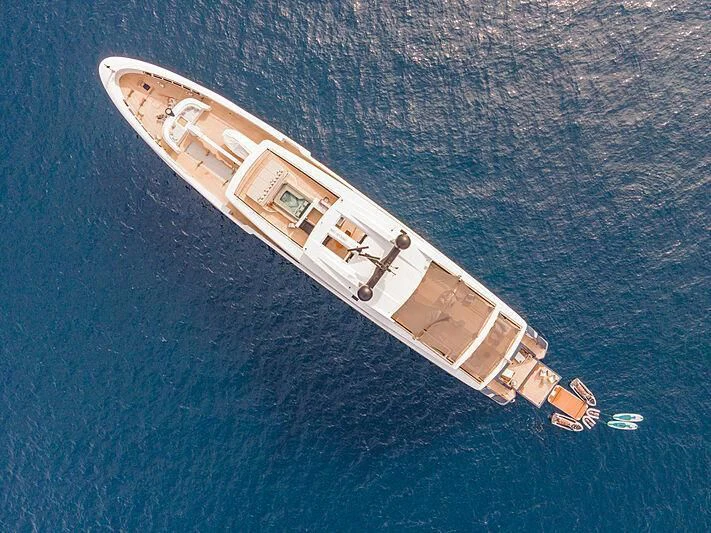 a space shuttle flying over water aboard SEVERIN°S Yacht for Charter