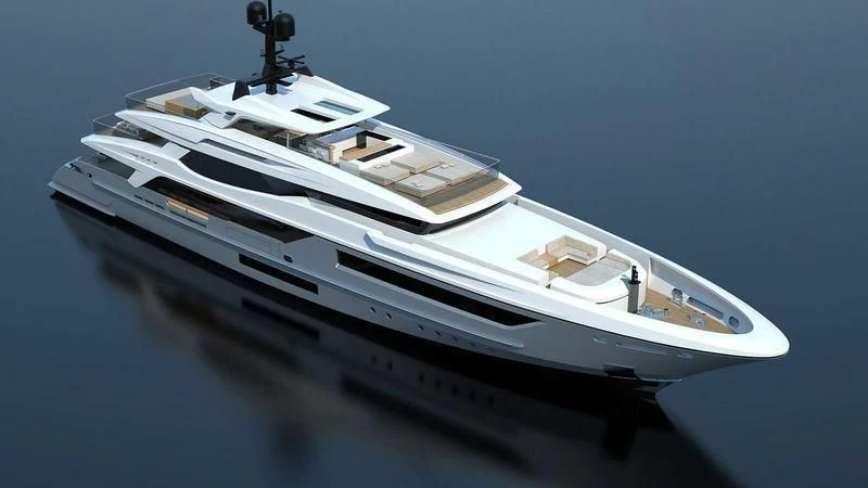 a white boat with a black surface aboard SEVERIN°S Yacht for Charter