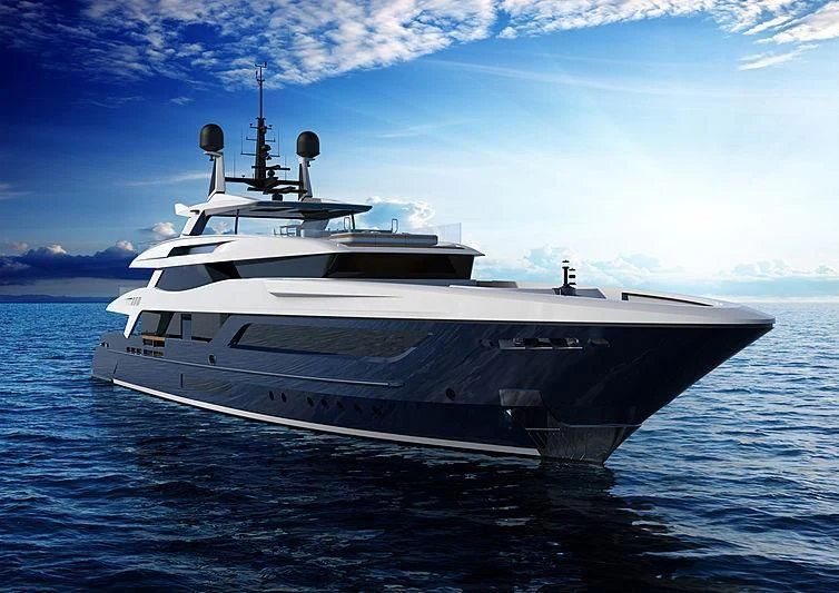 a large white yacht in the water aboard SEVERIN°S Yacht for Charter