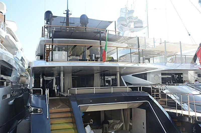 a large ship docked aboard SEVERIN°S Yacht for Charter