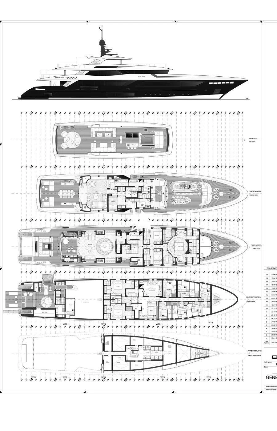 diagram, engineering drawing aboard SEVERIN°S Yacht for Charter