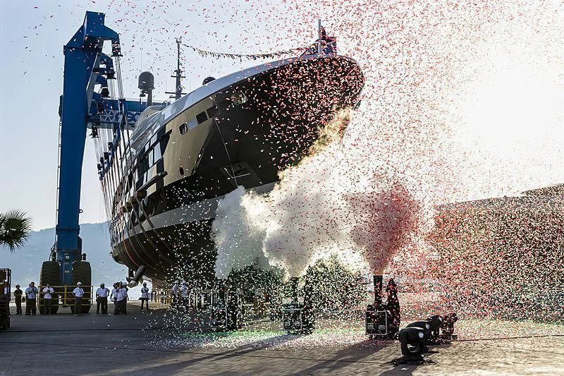 a large ship with smoke coming out of it aboard SEVERIN°S Yacht for Charter