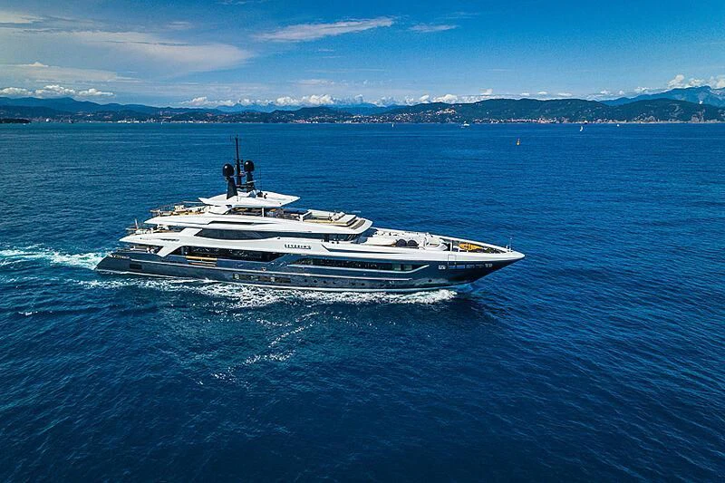 a large ship in the water aboard SEVERIN°S Yacht for Charter