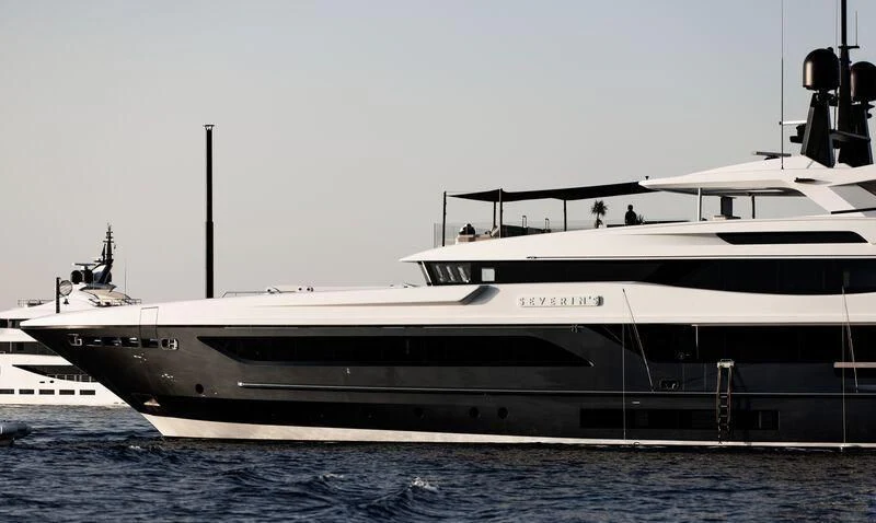 a large white yacht aboard SEVERIN°S Yacht for Charter